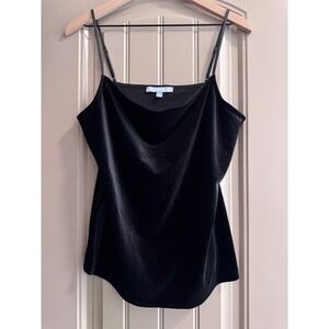 Antonio Melani Black Velvet Cowl Neck Camisole Top Medium Adjustable Straps